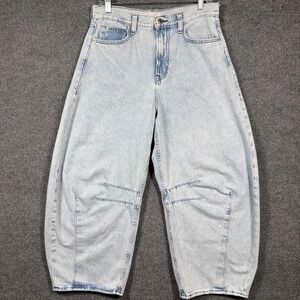 GAP Jeans Womens 28 Horseshoe High Rise Barrel Light Indigo Wash